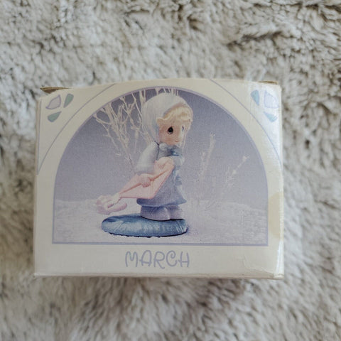 1989 Precious Moments March Miniature Monthly Figurine #573329 Boxed 1989