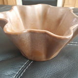 Frankoma F33 Fluted Scalloped Bowl Varigated Brown With Circular Base 7x7x4