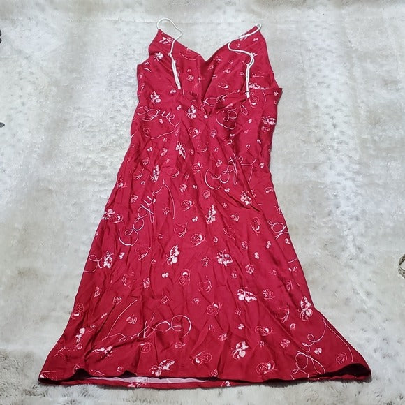 NWT Splendid Maroon Red Simple V Neck Knee Length Slip Dress Size S