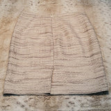 Ann Taylor Petite White and Gray Linen Blend Skirt Size 8P