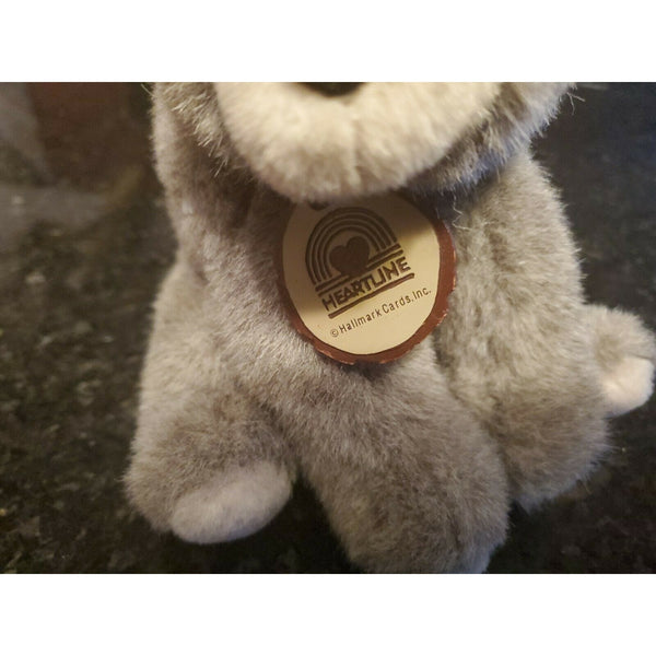 Hallmark Heartline Grey Plush Grizzly Bear Gray