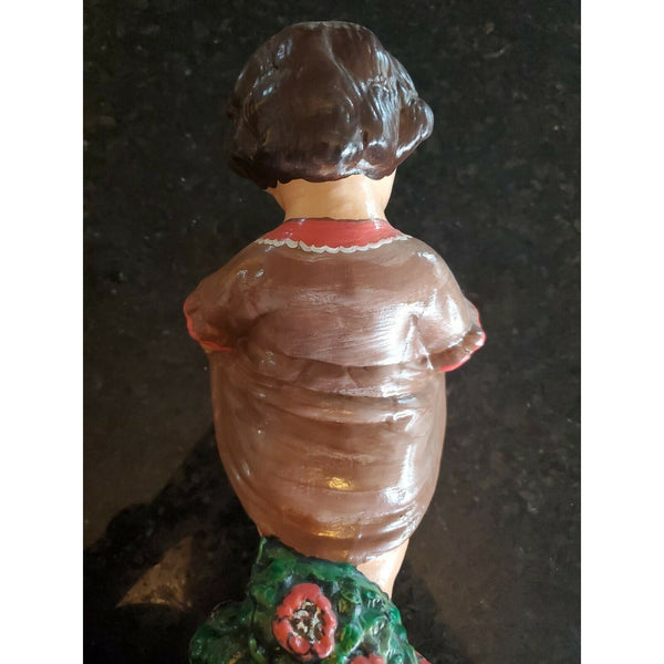 CAFFCO Brunette Girl Figurine Brown Scoop Dress