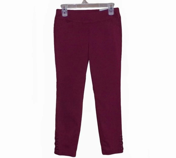 NWT Christopher & Banks Maroon Tapered Shaped Fit Pant