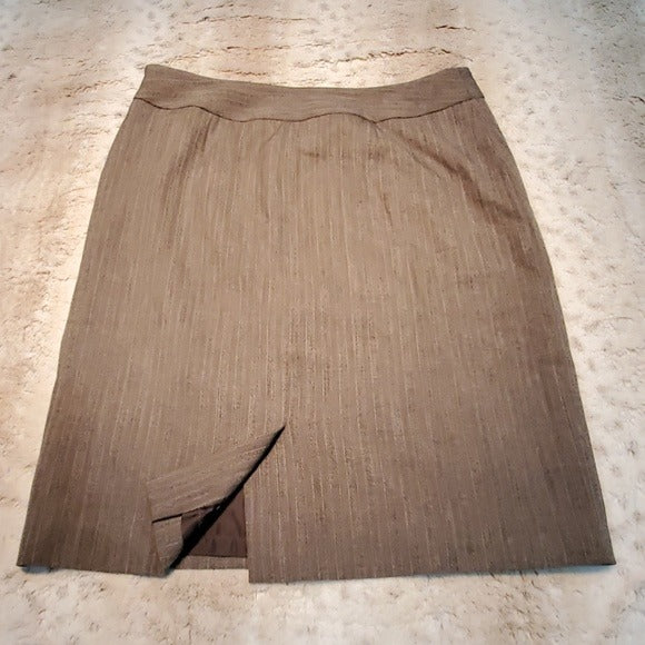AK Anne Klein Brown and Black Striped Pencil Skirt Size 4