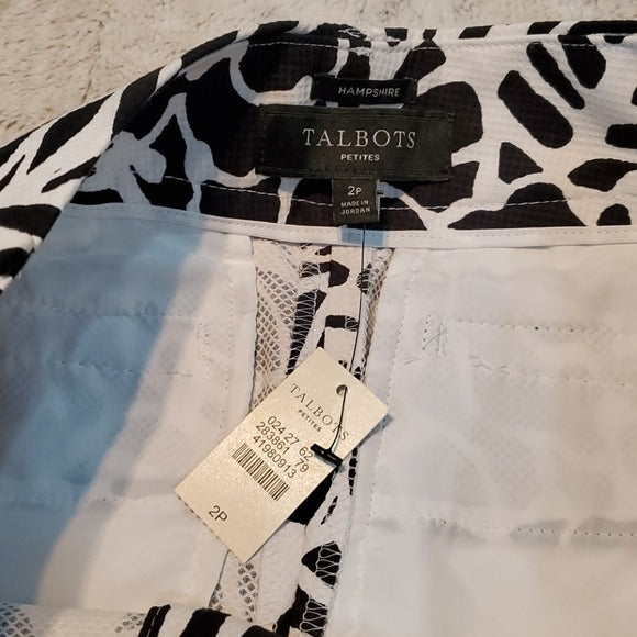 NWT Talbots Petites Tropical Shadow Hampshire Pants Size 2P