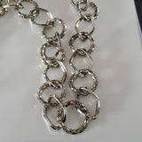 Boutique Long Heavier Silver Tone Chain Link Necklace