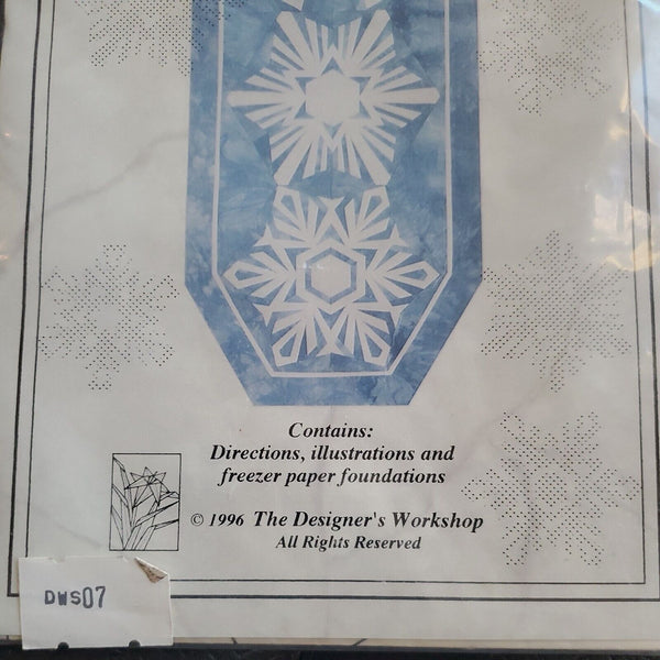 Snowflakes Pieced Quilt Runner Pattern Vintage Designer's Workshop Uncut FF