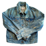 Levi's Strauss Distressed Dirty Wash Button Up Jean Trucker Jacket Size M