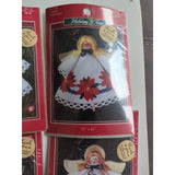 Lot Of 5 Holiday Time Angel Clothespin Ornament Cross Stitch Kit Christmas