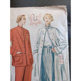 1950s Vintage Simplicity Sewing Pattern 3354 Uncut Asian Dragon Pajamas Size 14