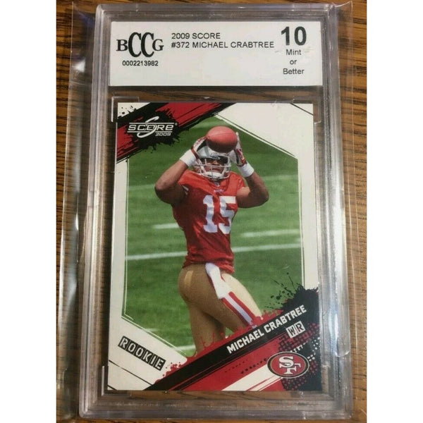 2009 Score MICHAEL CRABTREE #372  Football ROOKIE Graded Beckett BCCG 10 Mint