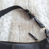 Dooney & Bourke Black Pebbled Leather Shoulder Bag Purse Top Zipper