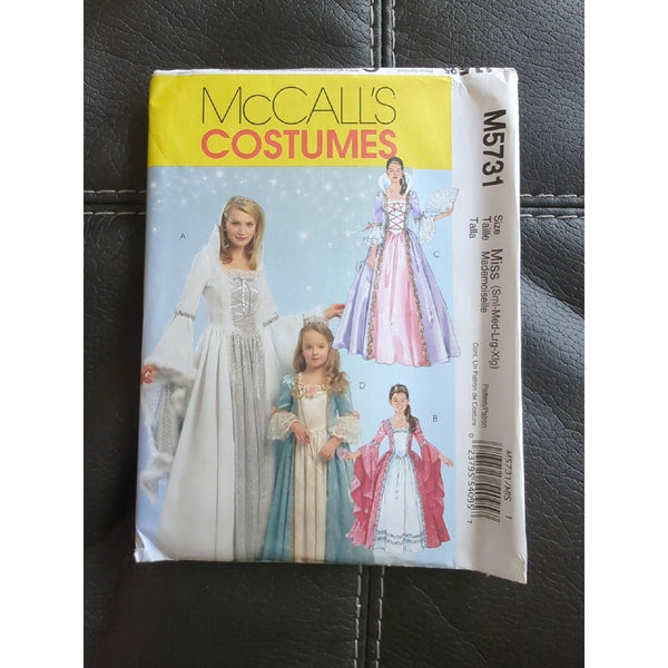 2008 McCalls Sewing Pattern M5731 Womens Princess Costume 4 Styles Sz S-XL UC