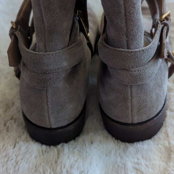 UGG Women's Kelby Low Heeled Boot Leather Bootie Mouse Grey Brown Color Size 7