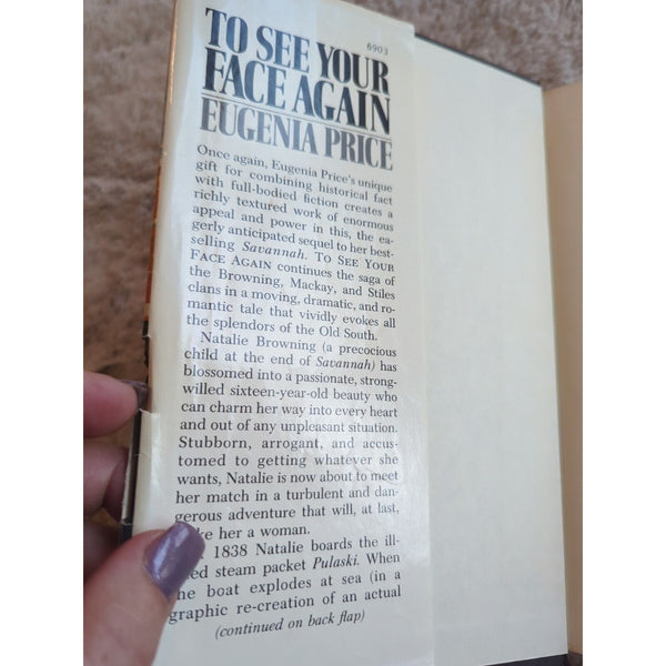 To See Your Face Again the Sequel to Savannah HC DJ 1985 1st Ed Eugenia Price