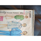 1960s VTG Simplicity 4189 Pajamas Sleepcoat Shirtdress Sew Pattern Teen Size 12