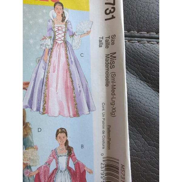 2008 McCalls Sewing Pattern M5731 Womens Princess Costume 4 Styles Sz S-XL UC