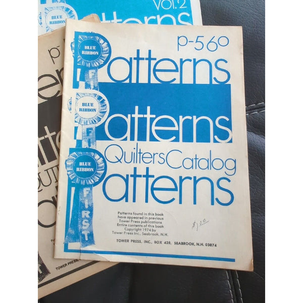 4 Quilt Patterns Tower Press Danvers Mass Magazine Leaflets 1970s Blue Ribbon