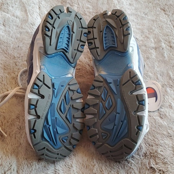 Champion Women's Blue Grey White Leather Athletic Walking Run Shoe Size 11 NWT