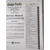 1969-70 Dodge D100 D200 D300 D400 D500 D600 D700 Truck Service Manual Supplement