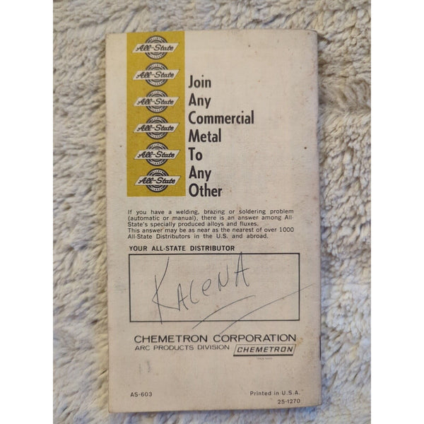 Vintage 1970 All-State Instruction Manual and Catalog Chemetron Corporation