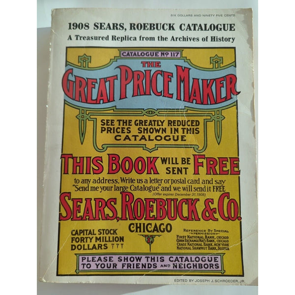 1908 Sears Roebuck & Co Catalogue No 117 1969 Reproduction Issue Catalog Vintage