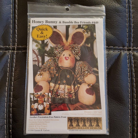 1996 Craft Pattern Honey Bunny & Bumble Bee Friends #449 Happy Hollow Designs