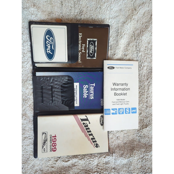 1989 Ford Taurus Owner's Guide Manual Book & Maintenance Guide Case