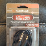 6-ft Audio Cable 1/4" (6.3mm) Mono Male To Male RadioShack 4202381 New