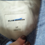 Club Monaco Blue Denim Long Heavier Weight Belted Long Sleeve Dress Size S