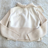 Kendall + Kylie Bridge Faux Shearling Asymmetrical Zipper Sweater Jacket Size L