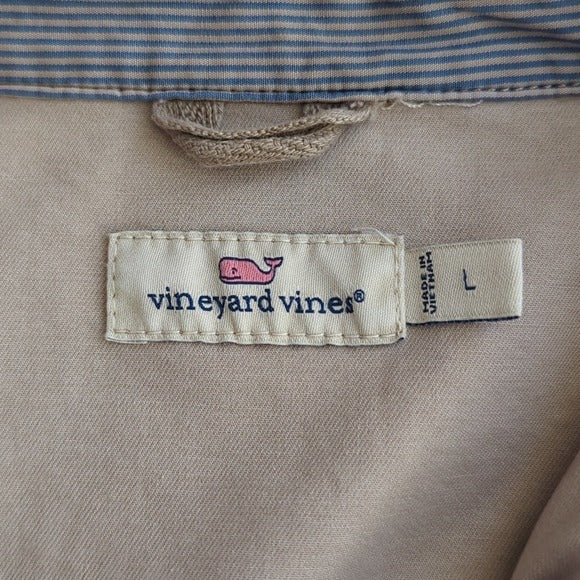 Vineyard Vines Women's Lightweight Beige Garment-Dyed Utility Jacket Size L