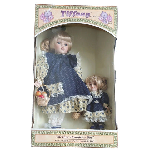 1999 Tiffany Collection by Tiffany Pacini Mother Daughter Set Porcelain Dolls