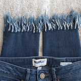 William Rast Darker Wash Distressed Frayed Hem Perfect Skinny Blue Jeans Size 26