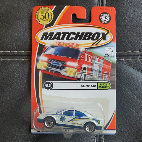 2002 Matchbox #53 Police Car Rescue Rookies Series 1/13 #95245