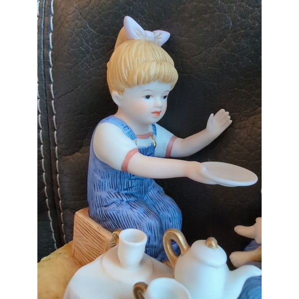 2004 Denim Days Porcelain HOMCO Figurine "Debbie's Afternoon Tea"  #14040