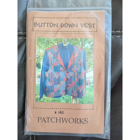 "Button Down Vest" 142 Sewing Pattern by Patchworks Sizes S, M, L, & XL Kuehl