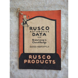 Rusco Automotive Data 1928 Brake Lining And Clutch Facings Russel Manufacturing