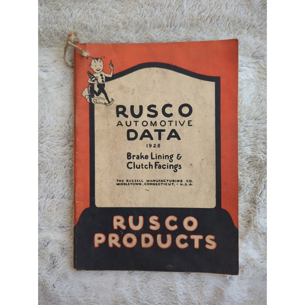 Rusco Automotive Data 1928 Brake Lining And Clutch Facings Russel Manufacturing