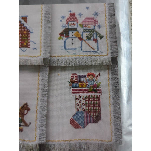 Candamar Something Special Christmas Place Mats Counted Cross Stitch Kit Vtg