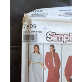 7809 Vintage Simplicity SEWING Pattern Misses Top Skirt Lined Coat UC Size 16-20