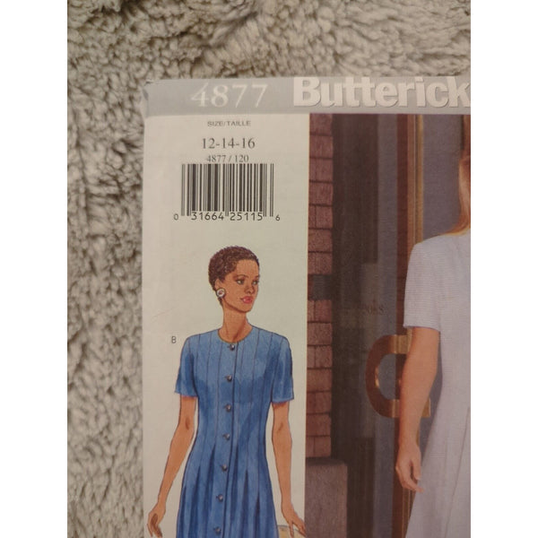 4877 Vintage Butterick Sewing Pattern Misses Close Fitting A Line Dress Sz 12-16