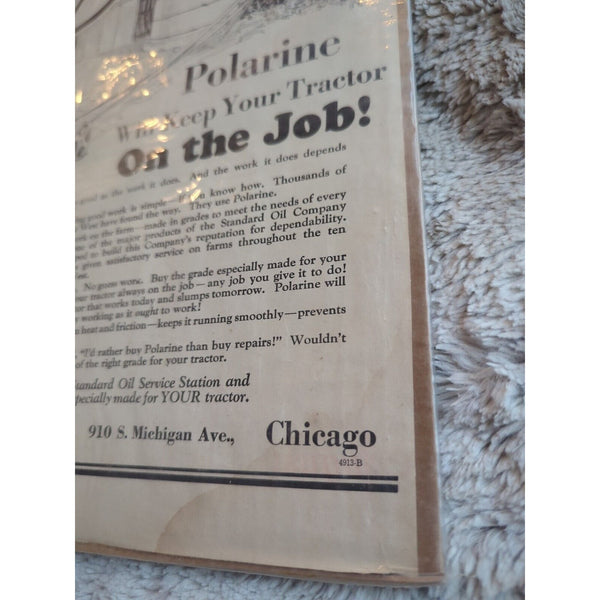 Original 1928 Standard Oil Company Ad Polarine Will Keep Your Tractor CONTENTED!