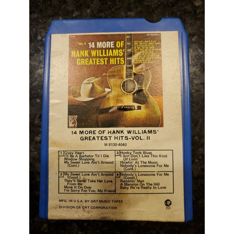 14 More Of Hank Williams' Greatest Hits Volume 2 1963 MGM / 8 Track Tape