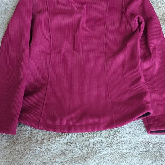 Stormtech Performance Dark Pink Black Full Zip Hooded Sweater Jacket Size M