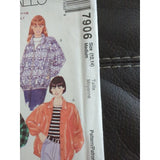 7906 McCalls Misses Lined or Unlined Jacket Sewing Pattern Size 12-14 Vintage UC