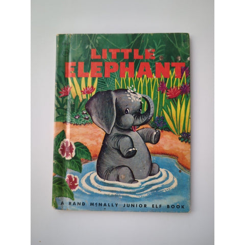 A Rand McNally Junior Elf Book Little Elephant Kids Hardcover 1959 First Edition