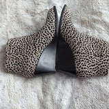 1.State Kipp Wedge Leopard Print Leather Ankle Booties Women's Size 6.5 M