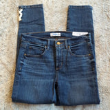 LOFT Medium Wash Mid Rise Slim Pockets Skinny Crop Jeans Ankle Detail Size 2 NWT