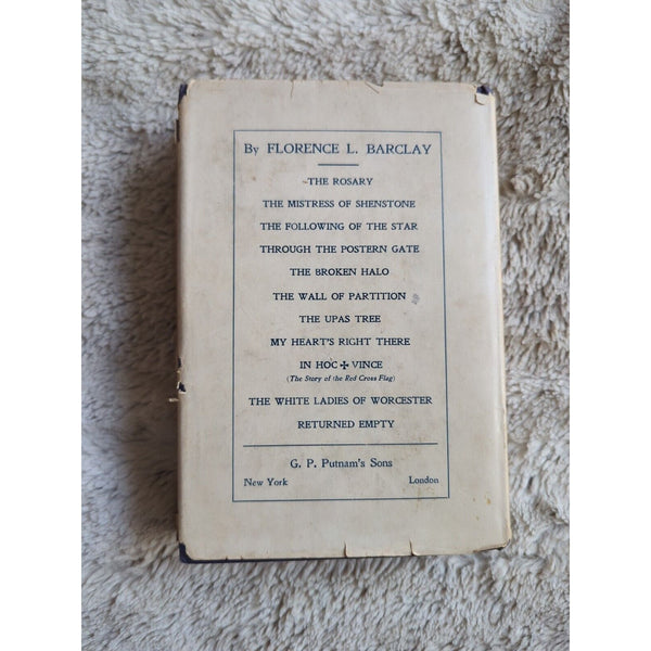 RETURNED EMPTY FLORENCE L BARCLAY 1920 FIRST EDITION WDJ SCARCE REINCARNATION HC